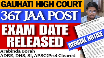 HIGH COURT JAA EXAM DATE ANNOUNCED ARBINDA SIR PRESTUDY