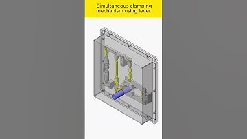 Simultaneous clamping mechanism using lever  #machine #mechanism #mechanic #engineering #3ddesign