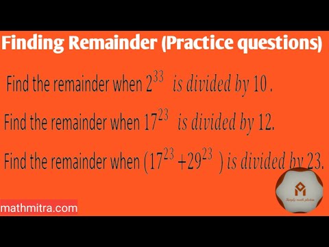 Finding remainder using