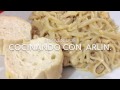 PASTAS CON POLLO Y CHAMPIÑONES ( RECETA FÁCIL )