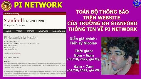 Pi Network: Toàn bộ thông báo trên website trường ĐH Stanford về buổi nói chuyện của Nicolas
