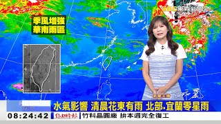 【淑麗早安氣象】最新》今南北不同 北部陰雨濕涼 南台不雨暖熱