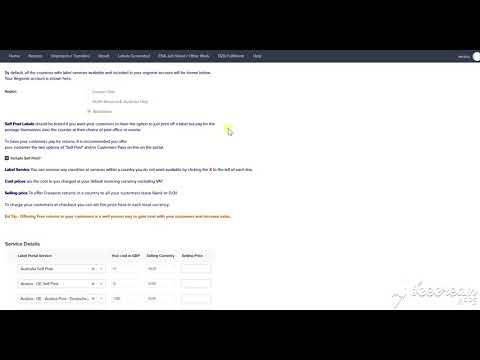 Ezi label portal settings