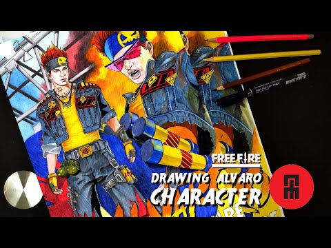 How To Draw Alvaro Free Fire Character