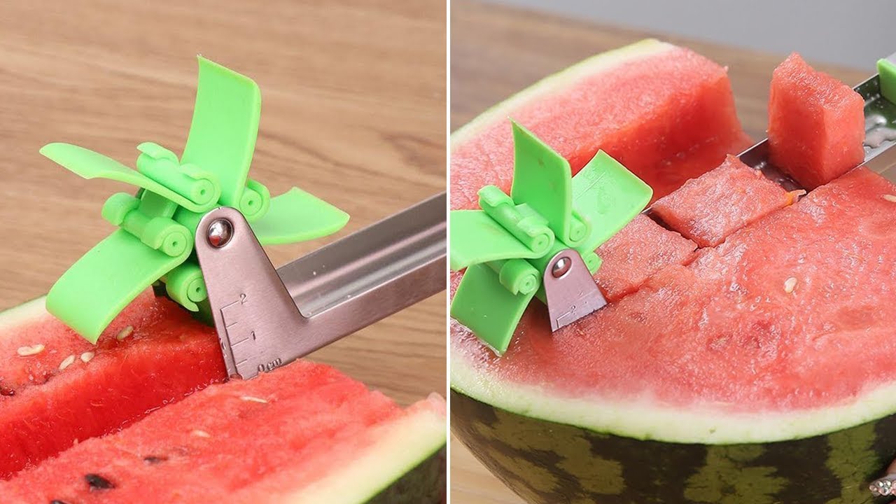 Coupeur de Pastèque, Acier Inoxydable Watermelon Cutter, Moulin à Vent  Trancheur de Pastèque, Coupe Pastèque Rotatif