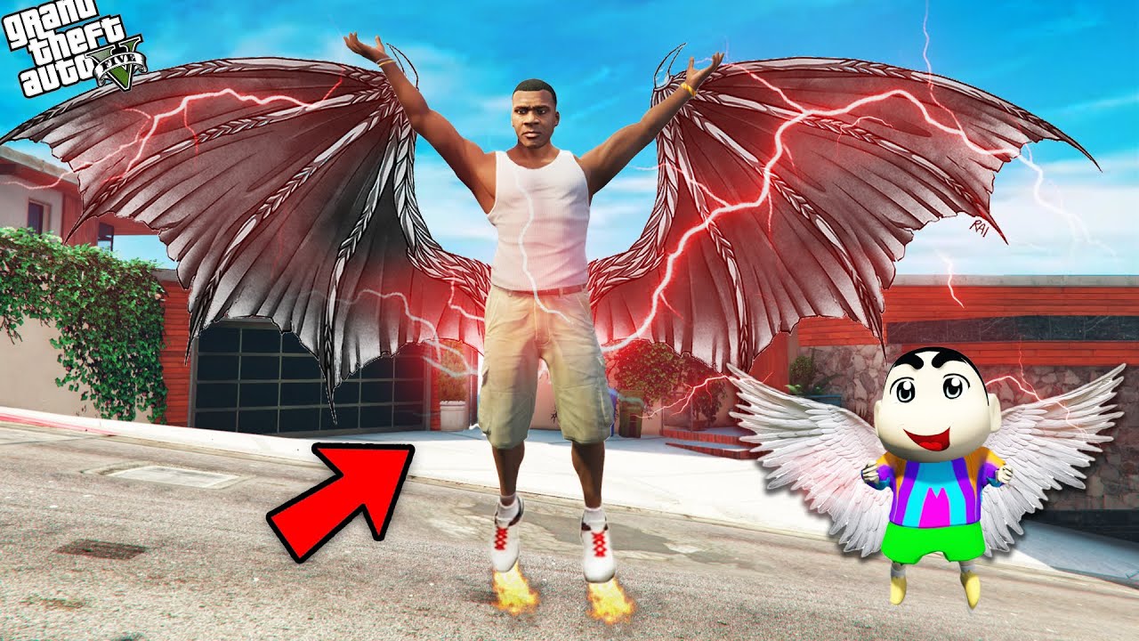 GTA 5 Franklin & Shinchan Get Super Wings To Superhero GTA 5