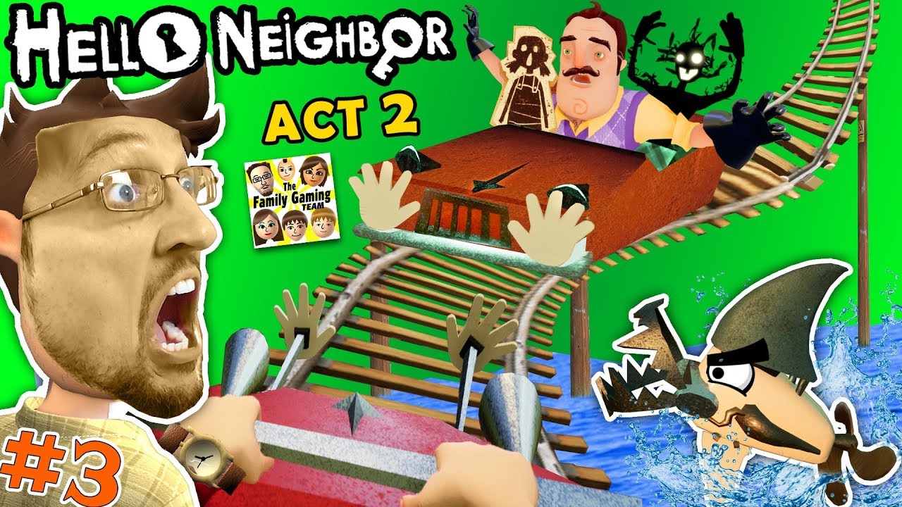 ESCAPE HELLO NEIGHBOR PRISON: FGTEEV ACT 2 - Roller Coaster, Shark ...