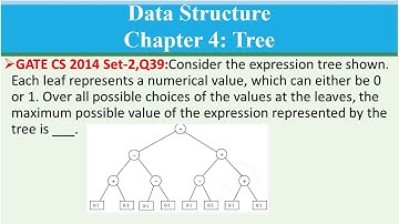 GATE CS 2014 ,Set-2,Q39:Consider the expression tree shown. Each leaf represents a numerical value
