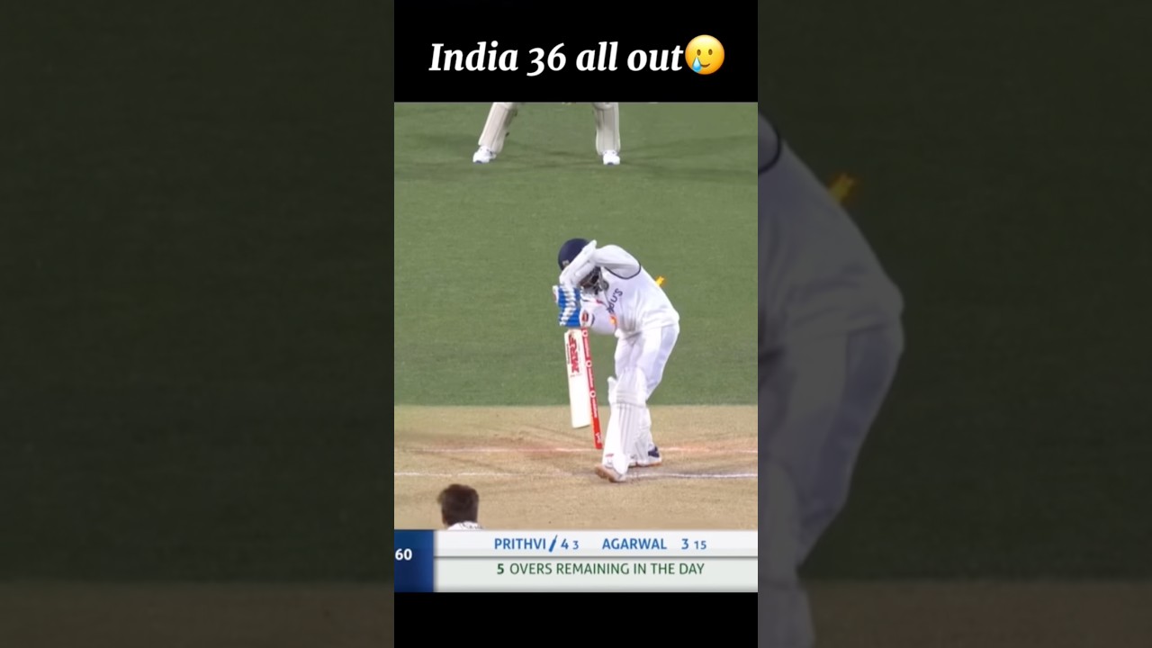 Team india lowest test score#cricket #indvsaus #cricket #testcricket #goviral #viratkohli #india