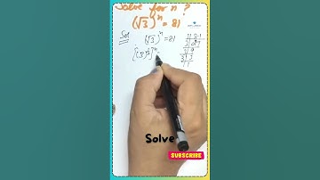 #shorts #maths #radical #exponents #matholympiad A Nice Exponent Problem (sqrt 3)^n = 81