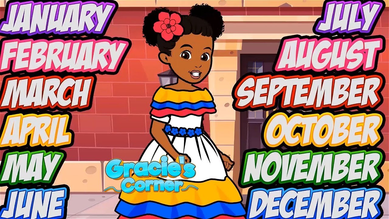 Months of the Year  English and Spanish by Gracies Corner  Nursery Rhymes  Kids Songs