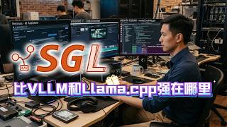 SG-Lang比LLM和Llama.cpp强在哪里?吐字速度更慢,但Raidx缓存树保证了Prefill快得多,开销也更小,Hermes响应更快,显卡功耗更低!
