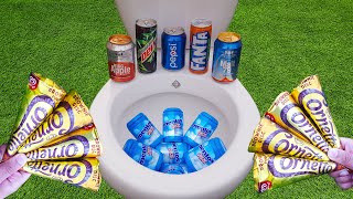 BROWNIE ICE CREAM vs Coca Cola,Fanta, Pepsi and Mentos in the Toilet