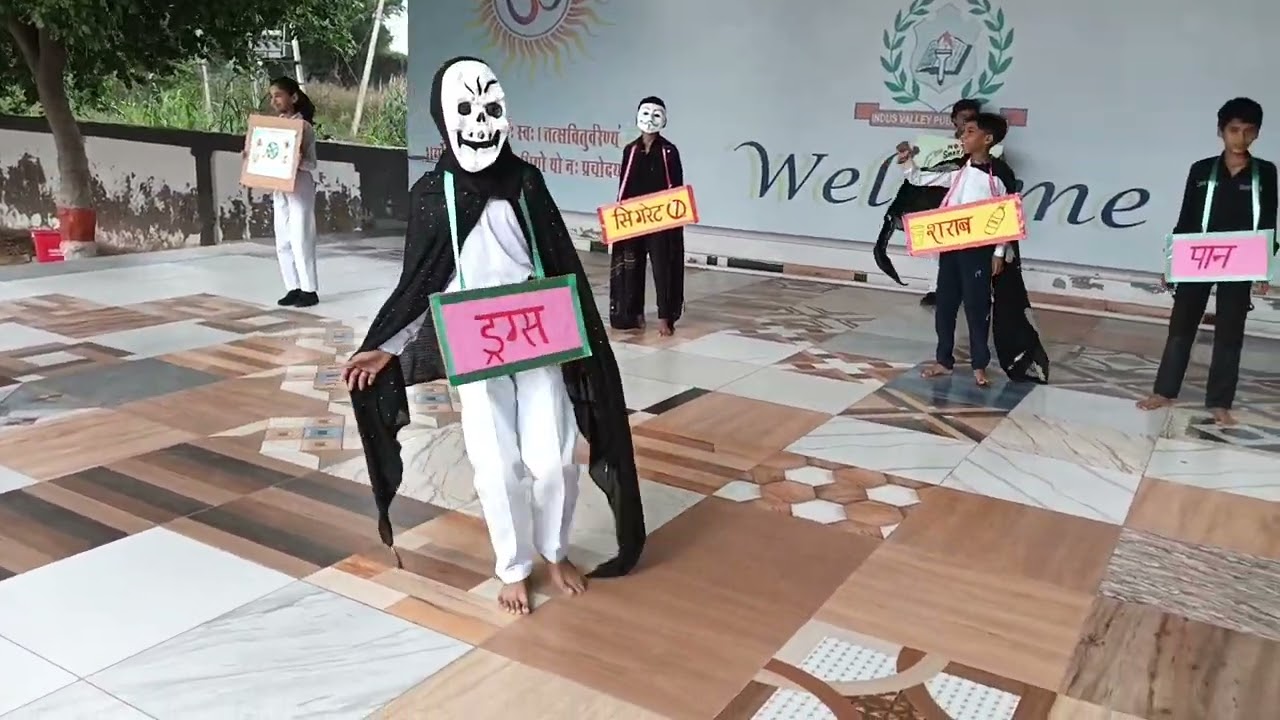 Indus Valley Public School Dongra Ahir students play for Drug De-addiction