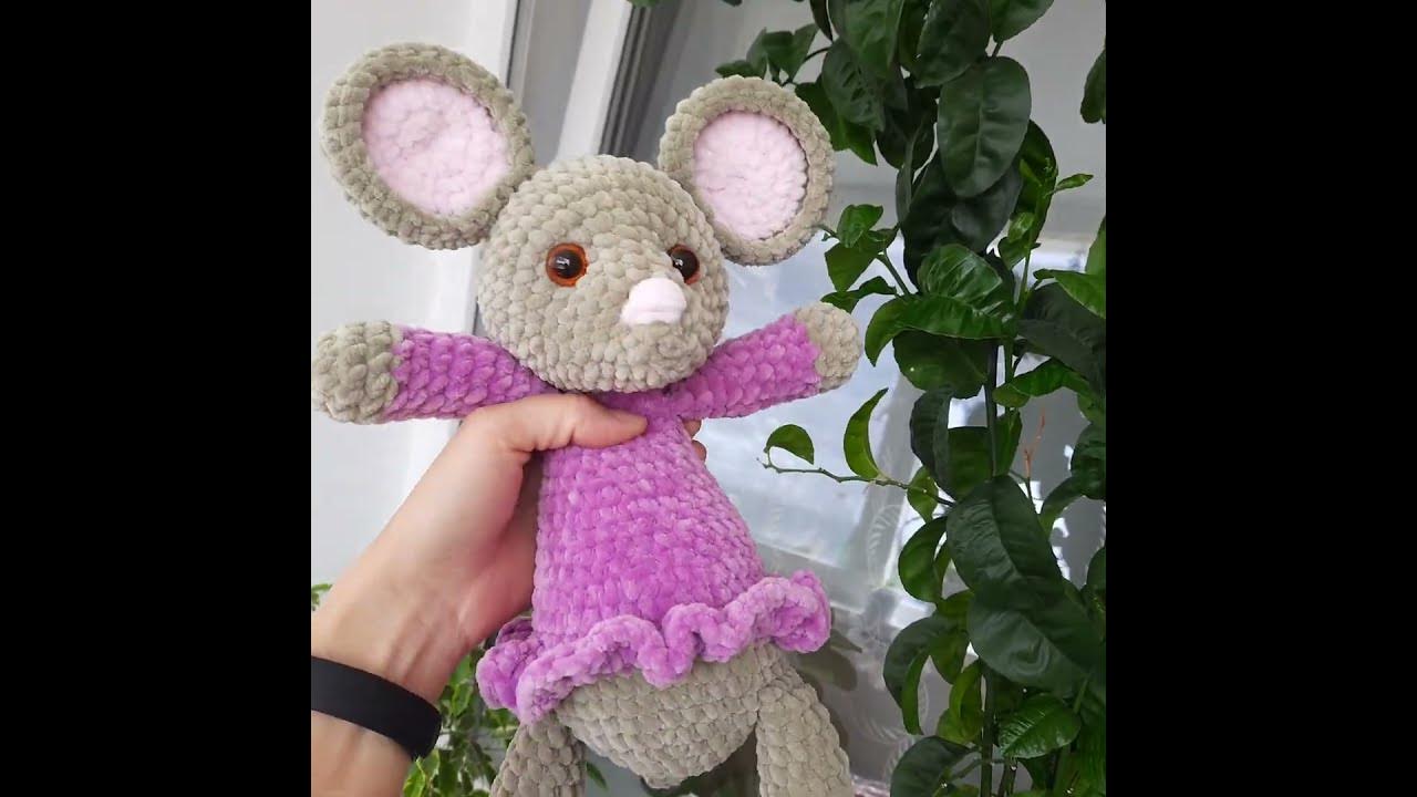 Вязанная игрушка мышка - YouTube