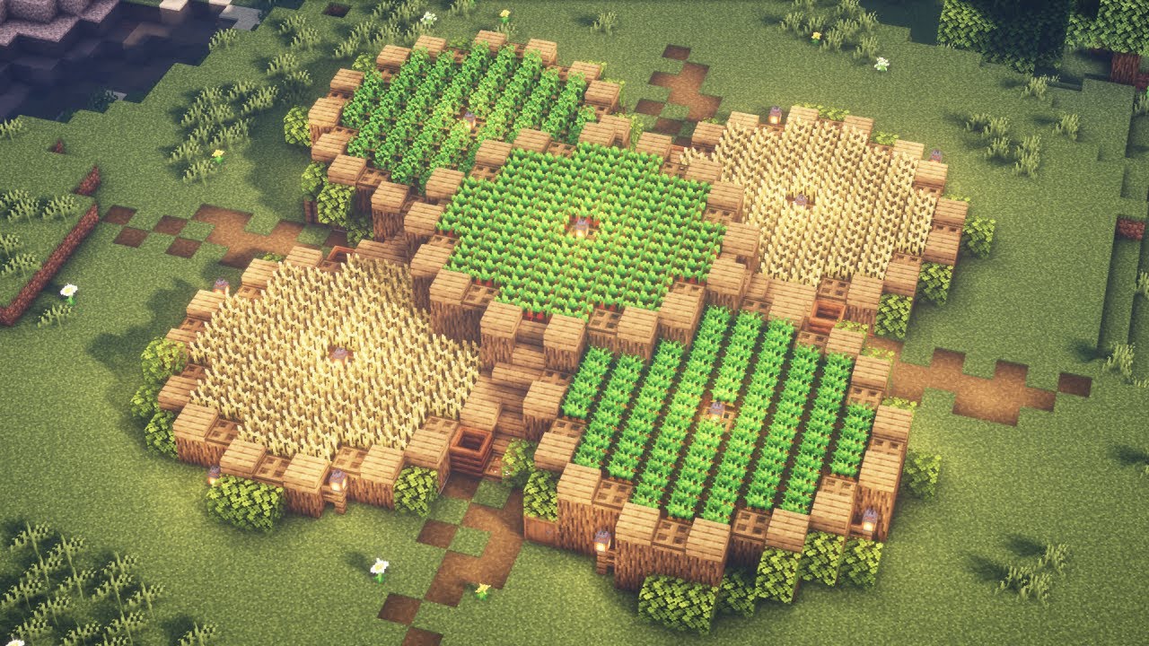 マインクラフト オシャレな畑の作り方 Minecraft How To Build A Farm Field マイクラ建築 Youtube