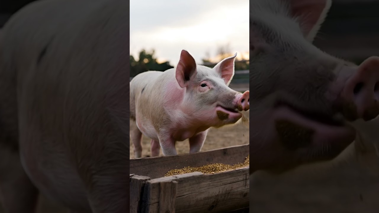 A cute piggy on the farm enjoying some chow! #pig #piggy #farm #cozy #wildlife #nature #relax #asmr