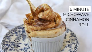 5 Minute Microwave CINNAMON ROLL  it's amazing!