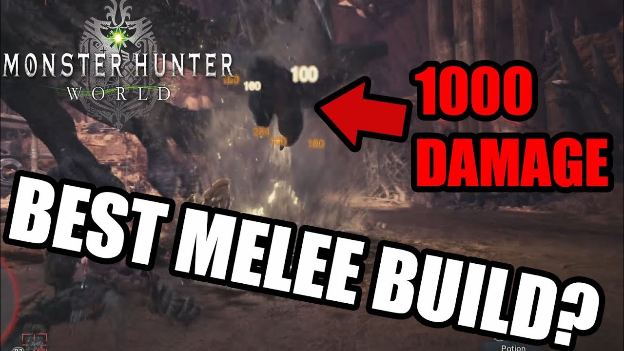 MONSTER HUNTER WORLD  -  1000 DAMAGE IN ONE ATTACK - BEST MELEE BUILD?/DIABLOS CHARGE BLADE BUILD