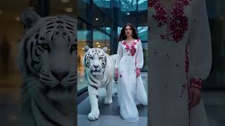 #whitetiger #walking #withgirl #lookbeautiful