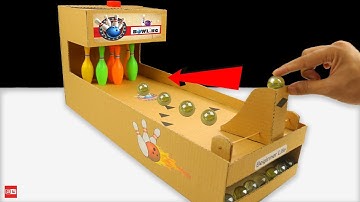 How to Make Bowling Game from Cardboard at Home 🎳