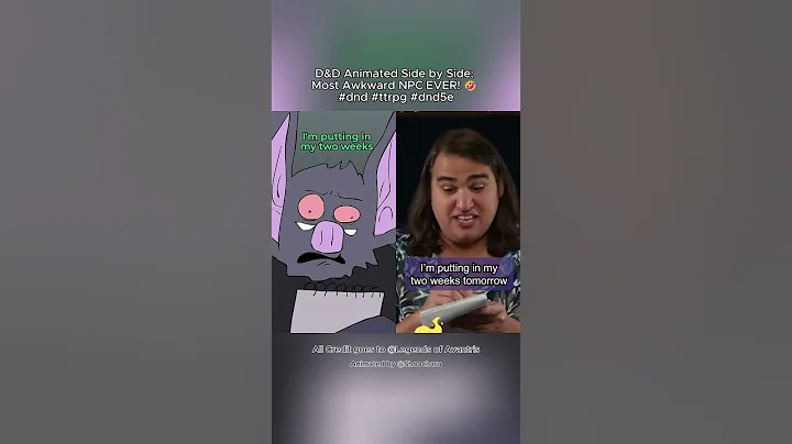 D&D Animated Side by Side: Most Awkward NPC EVER! 🤣 #dnd #ttrpg #dnd5e