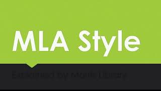 MLA Style