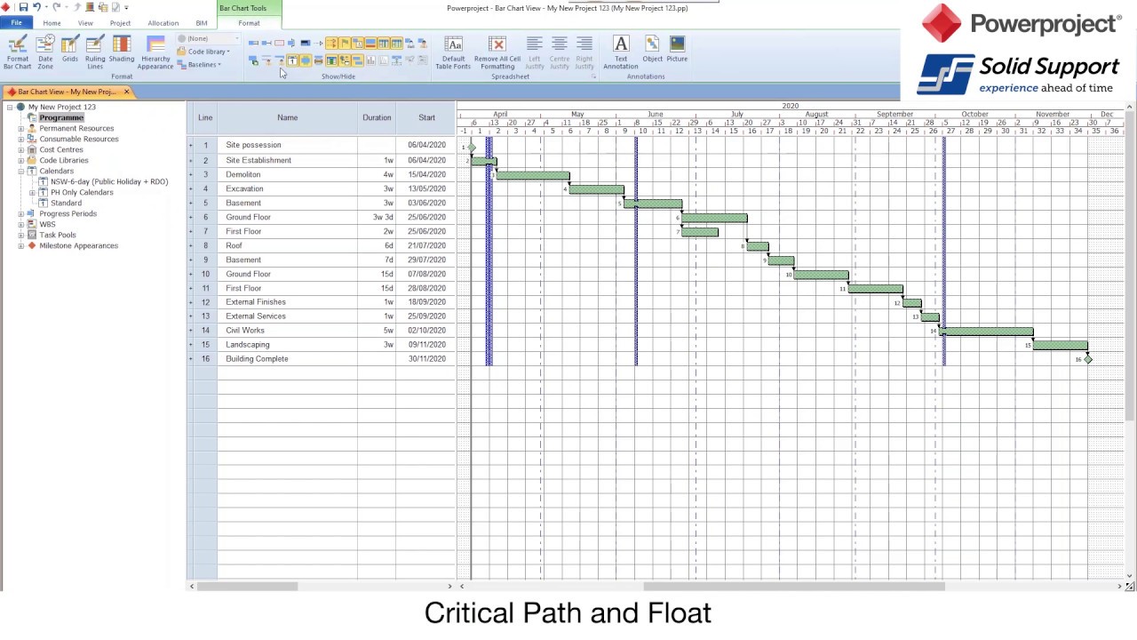 Powerproject Maximising your Project Part 1 5 Critical Path and Float ...