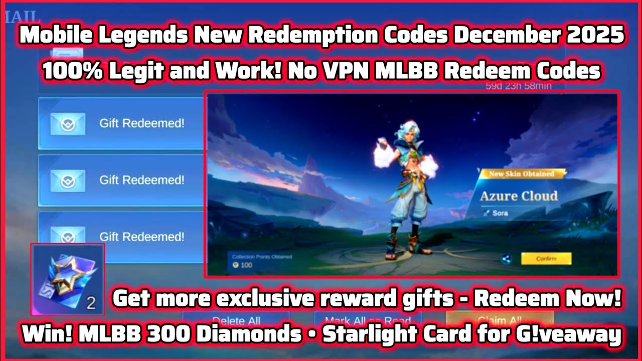 6 mobile Legends New Redeem Codes December 19, 2025 - MLBB Redeem Codes ...