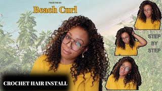 Step By Step Crochet Hair Install// Freetress BEACH CURL 12' #crochet