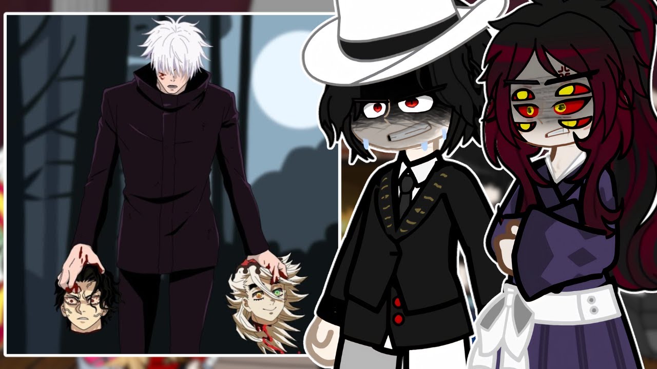 Upper Moons + Muzan React a GOJO BECOMES A DEMON SLAYER - FULL PART