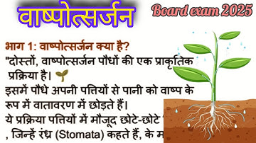 "पौधे पानी कैसे छोड़ते हैं?🌱 वाष्पोत्सर्जन का अनोखा विज्ञान | Class 10 & 12 "वाष्पोत्सर्जन का जादू🌿