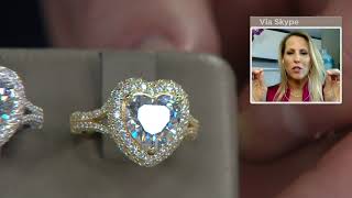 Judith Ripka Sterling Silber oder 14K plattierter Diamonique Herzring auf QVC
