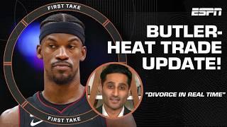 A DIVORCE IN REAL TIME 👀🚨 Shams Charania provides Jimmy Butler-Heat trade update | First Take