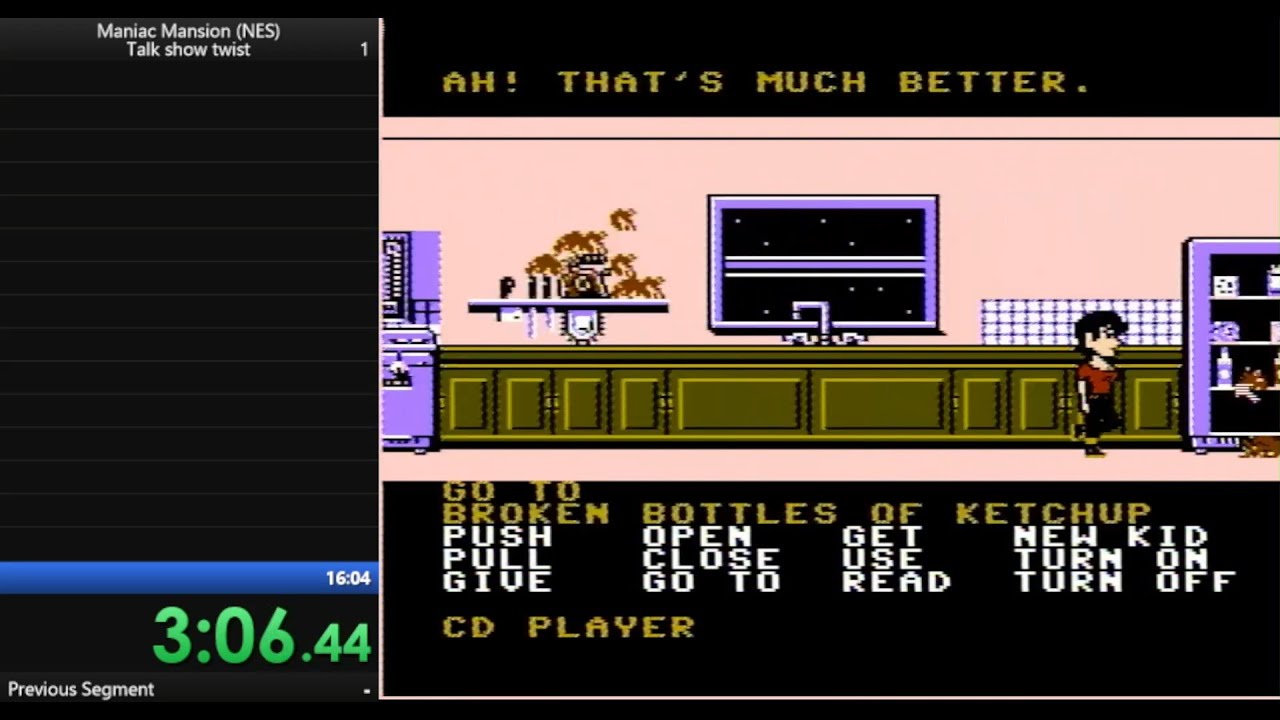 Talkshow/Meteor Police WR Speedrun 1535 Maniac Mansion (NES) YouTube