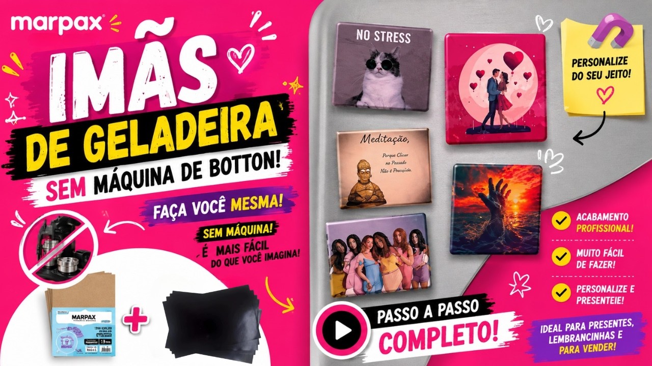 Capa do vídeo Projeto Foto Imã com Papel para Cartonagem 🩷