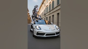 Blooper White Porsche robot transformation gets stuck #porsche #porsche911 #veo3 #klingai #ai #funny