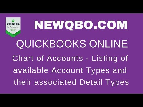 Quickbooks Online Chart Of Accounts Detail Type List