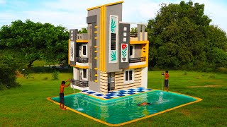 [Full Video] Building Creative A Modern 3-Story Mud Villa House With Swimming Pool By Ancient Skills screenshot 2
