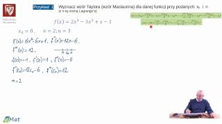 odc. 28 Wzór Taylora i wzór Maclaurina - wyznaczanie