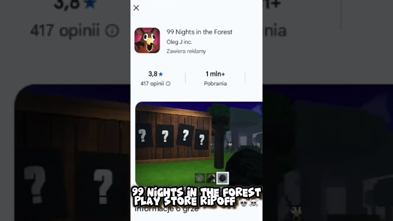 99 Nights in the Forest Ripoff 