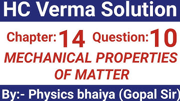 H.C. Verma Solutions - Some Mechanical Properties of Matter - Chapter 14, Question 10