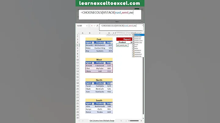 Excel Pro Tricks: Get Specific Columns from Multiple Data Ranges in Excel using CHOOSECOLS Formula