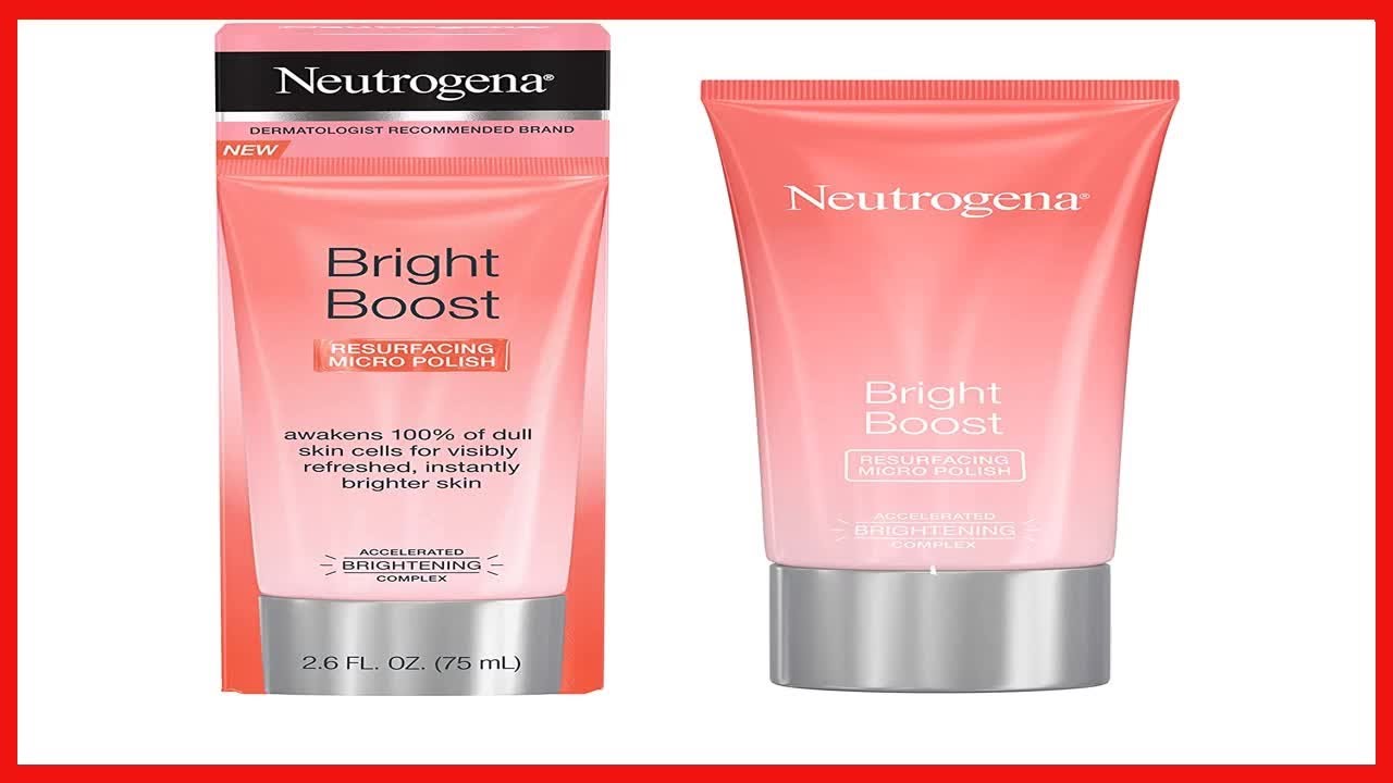 Neutrogena Bright Boost Resurfacing Facial Exfoliator with Glycolic and Mandelic AHAs Gentle Skin