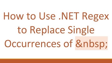 How to Use .NET Regex to Replace Single Occurrences of  