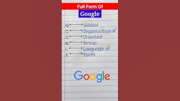 Volledige vorm van Google | #shorts #google #volledigevorm