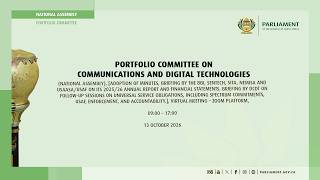 Portfolio Committee on Communications and Digital Technologies, 13 October 2026