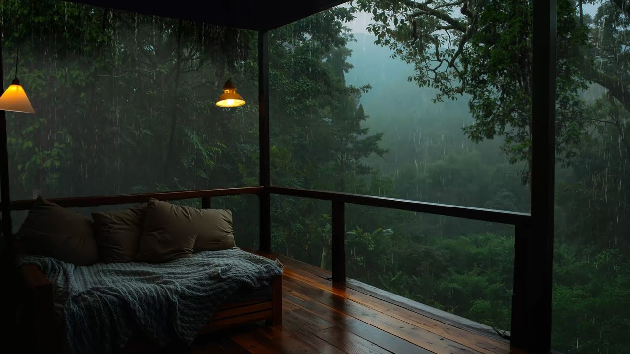 Cozy Forest Cabin in the Rain | Relaxing Rain Sounds for Sleep, Relax ...