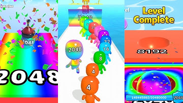 Ball Run INFINITY/Ball Run 2048 gameplay vs Tall Man Run vs Spiral Roll  - all levels gameplay😎👌👍