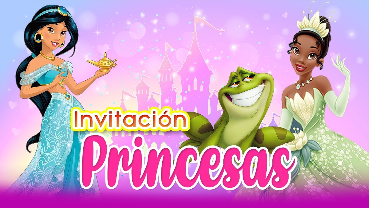 ¡Princesas Disney! 🌟Invitaciones Animadas de Sofía, Jazmín y Tiana para Cumpleaños de Niñas